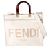 FENDI Sunshine Medium Tote Bag 8BH386-ABVL Cream Leather